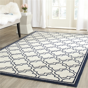 Pemberly Row Polypropylene Ivory Indoor Outdoor Rug - 4' x 6'
