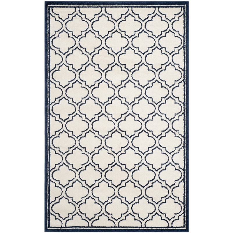 Pemberly Row Polypropylene Ivory Indoor Outdoor Rug - 4' x 6'