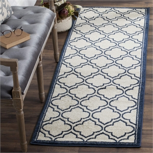 Pemberly Row Polypropylene Ivory Indoor Outdoor Rug - Runner 2'3&quot x 7'