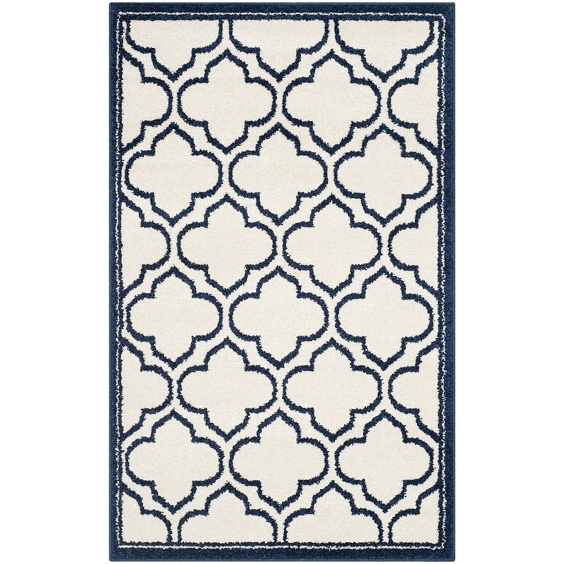 Pemberly Row Polypropylene Ivory Indoor Outdoor Rug - Runner 2'6