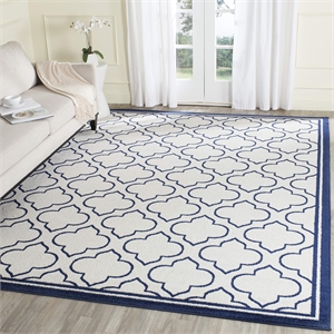 Pemberly Row Polypropylene Ivory Indoor Outdoor Rug - Square 7'