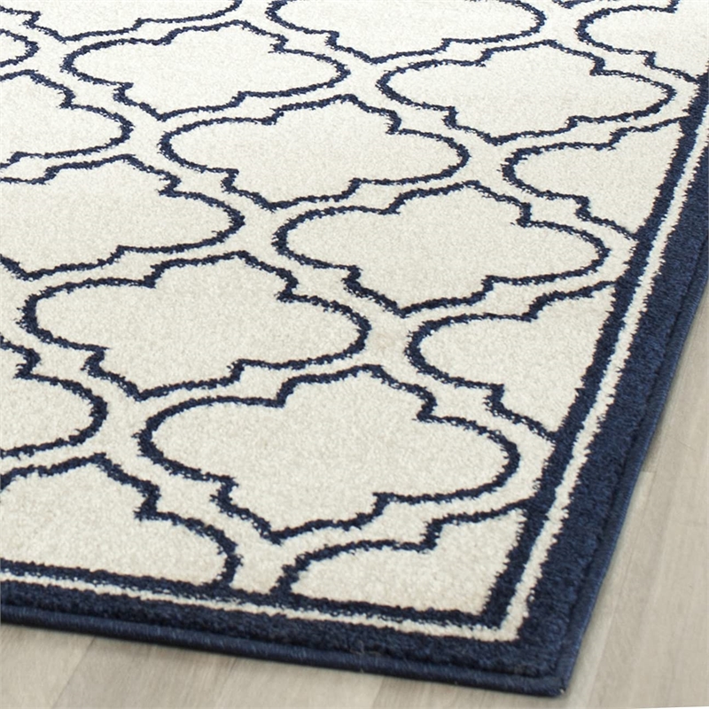 Pemberly Row Polypropylene Ivory Indoor Outdoor Rug - Square 7'