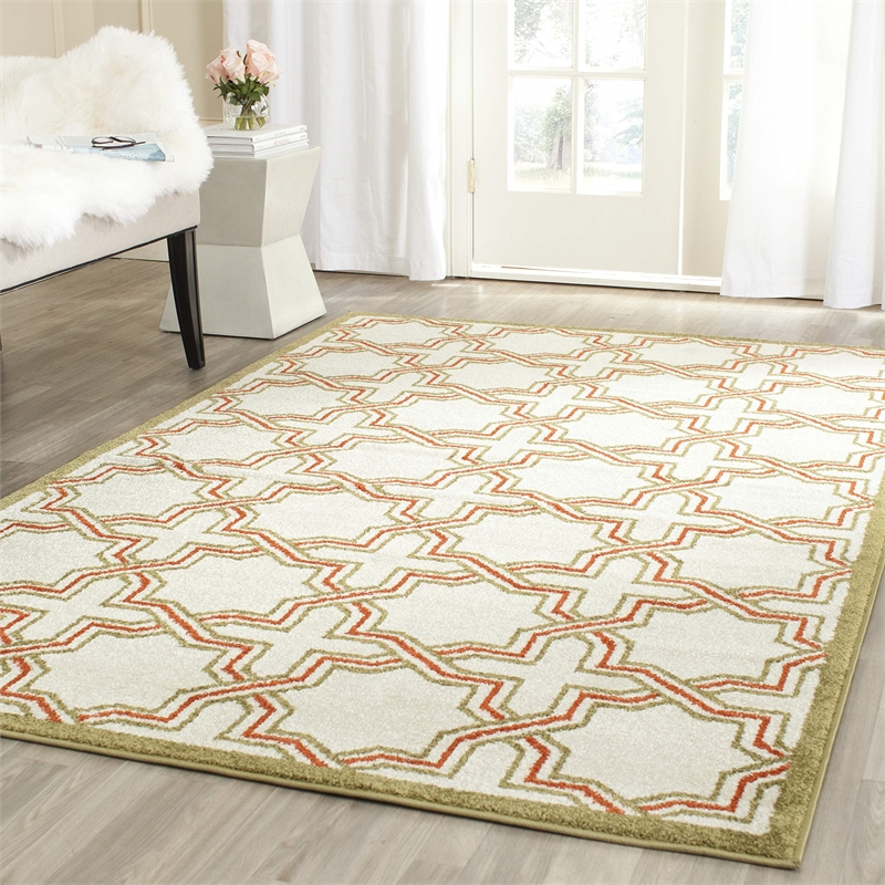 Pemberly Row Polypropylene Ivory Indoor Outdoor Rug - 3' x 5'
