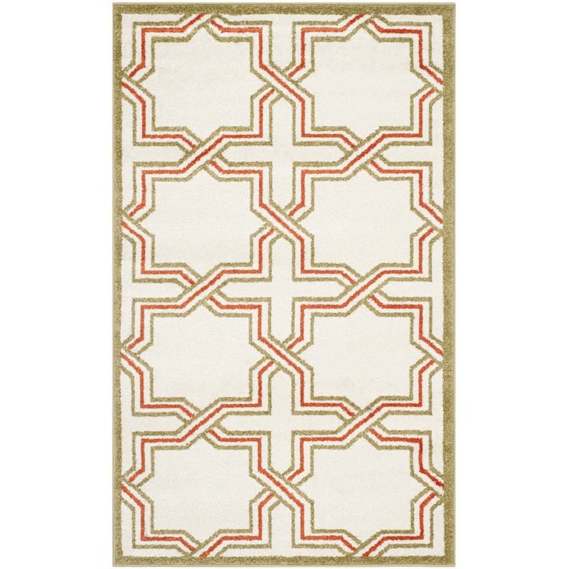 Pemberly Row Polypropylene Ivory Indoor Outdoor Rug - 3' x 5'