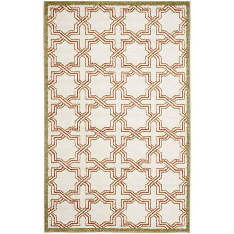 Pemberly Row Polypropylene Ivory Indoor Outdoor Rug - 4' x 6'