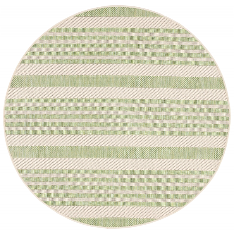 Pemberly Row Beige Indoor Outdoor Rug in Round 5' for Home Decor
