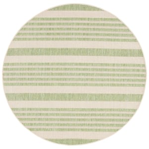Pemberly Row Beige Indoor Outdoor Rug in Round 5' for Home Decor