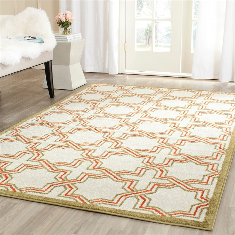 Pemberly Row Polypropylene Ivory Indoor Outdoor Rug - 9' x 12'