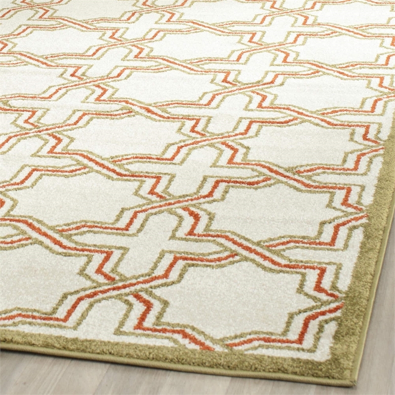 Pemberly Row Polypropylene Ivory Indoor Outdoor Rug - 9' x 12'