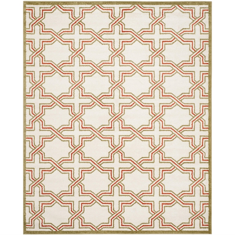 Pemberly Row Polypropylene Ivory Indoor Outdoor Rug - 9' x 12'