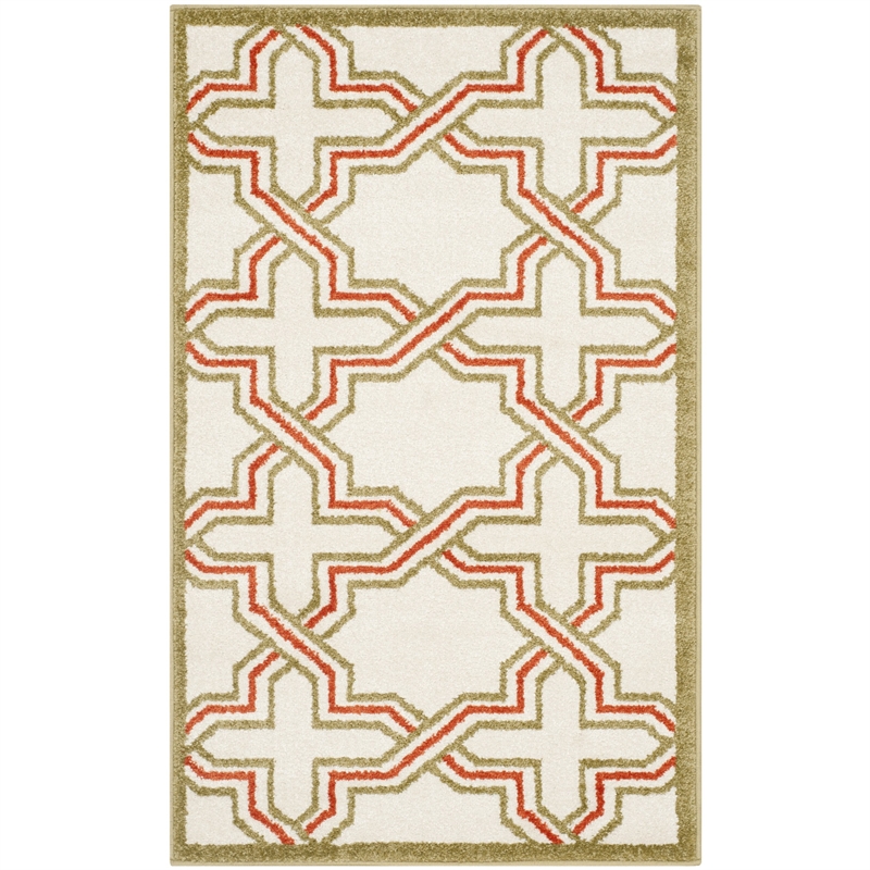 Pemberly Row Polypropylene Ivory Indoor Outdoor Rug - Runner 2'6