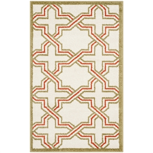 Pemberly Row Polypropylene Ivory Indoor Outdoor Rug - Runner 2'6&quot x 4'