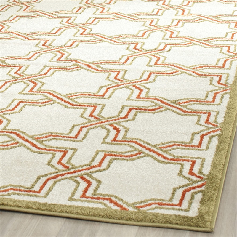 Pemberly Row Polypropylene Ivory Indoor Outdoor Rug - Runner 2'6