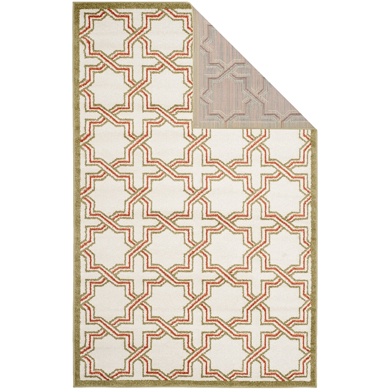 Pemberly Row Polypropylene Ivory Indoor Outdoor Rug - Runner 2'6