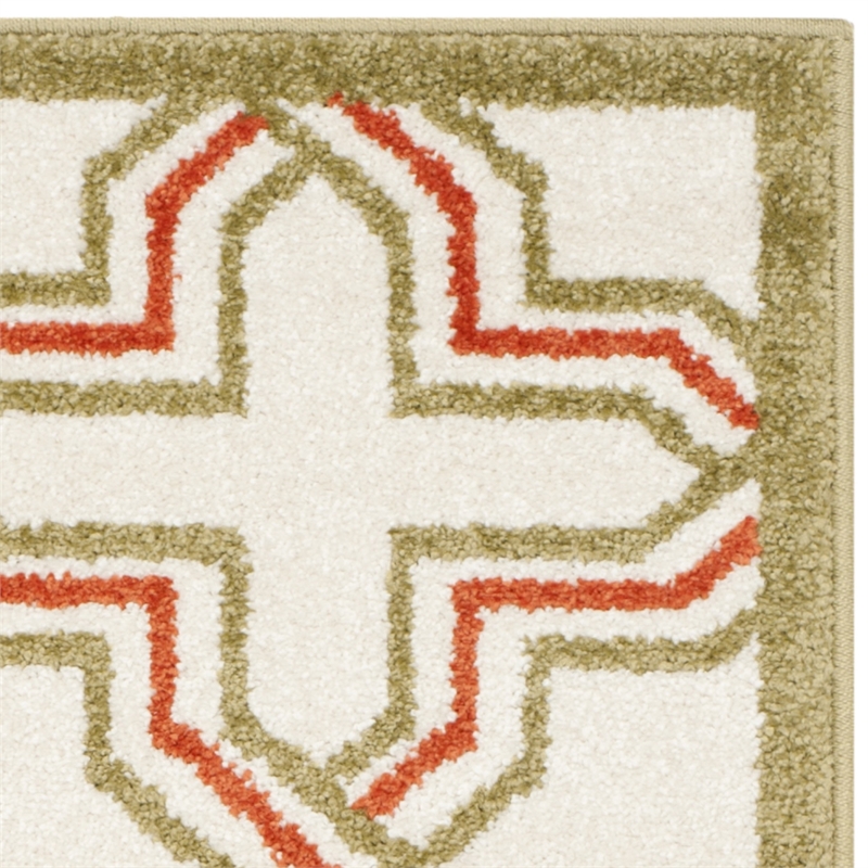 Pemberly Row Polypropylene Ivory Indoor Outdoor Rug - Runner 2'6