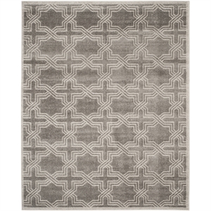 Pemberly Row Polypropylene Grey Indoor Outdoor Rug - 9' x 12'
