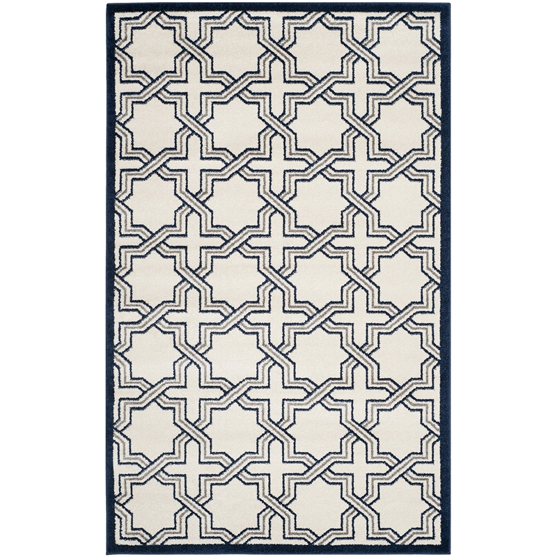 Pemberly Row Polypropylene Ivory Indoor Outdoor Rug - 4' x 6'