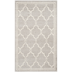 Pemberly Row Polypropylene Light Grey Indoor Outdoor Rug - 3' x 5'