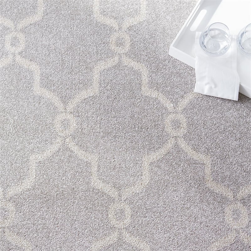 Pemberly Row Polypropylene Light Grey Indoor Outdoor Rug - 3' x 5'