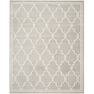 Pemberly Row Polypropylene Light Grey Indoor Outdoor Rug - 11' x 16'