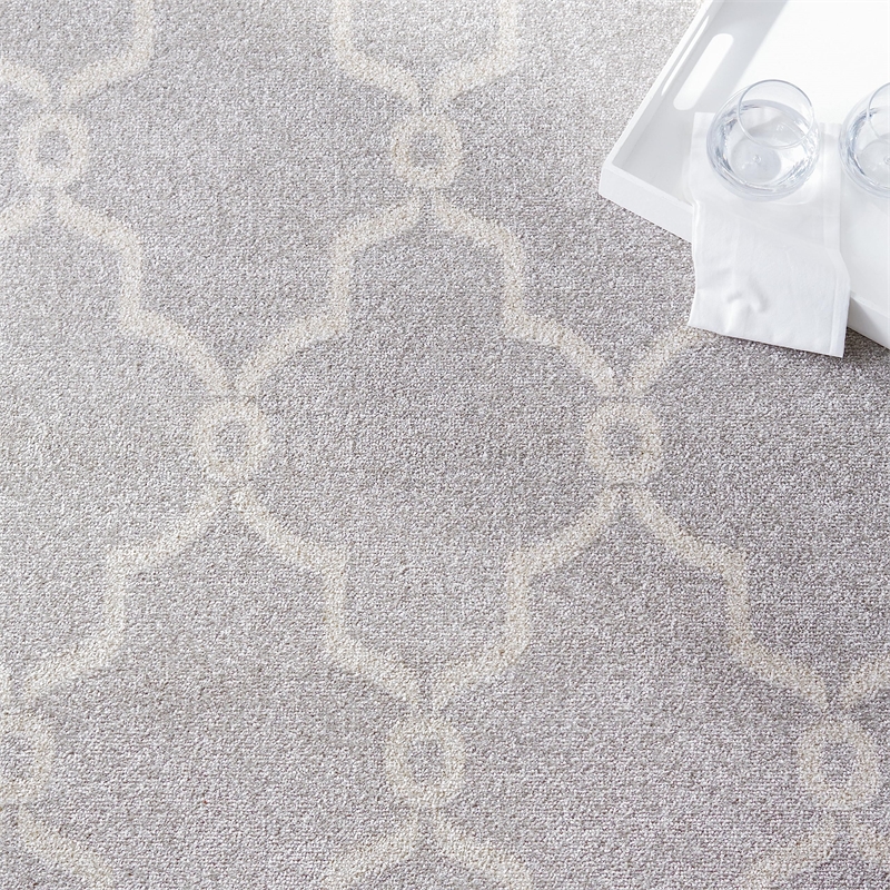 Pemberly Row Polypropylene Light Grey Indoor Outdoor Rug - 11' x 16'