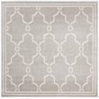 Pemberly Row Polypropylene Light Grey Indoor Outdoor Rug - Square 7'