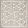 Pemberly Row Polypropylene Light Grey Indoor Outdoor Rug - Square 7'