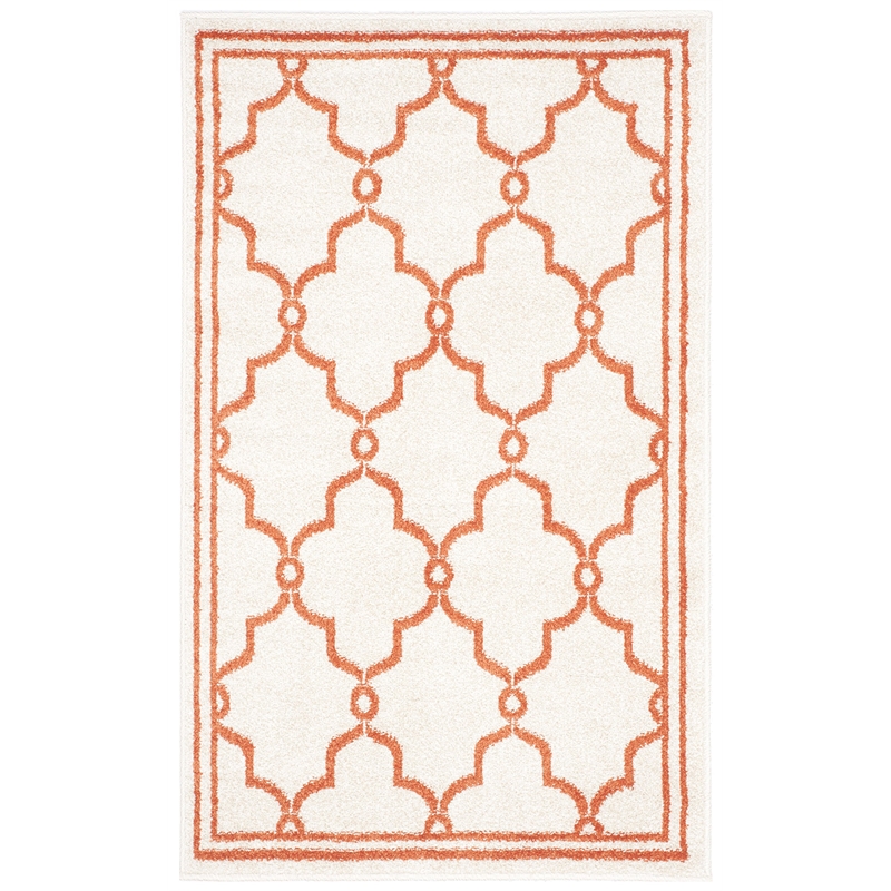 Pemberly Row Polypropylene Beige Indoor Outdoor Rug - 2'6