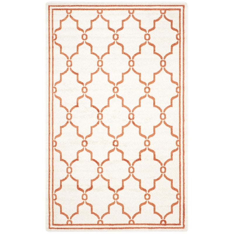 Pemberly Row Polypropylene Beige Indoor Outdoor Rug - 4' x 6'