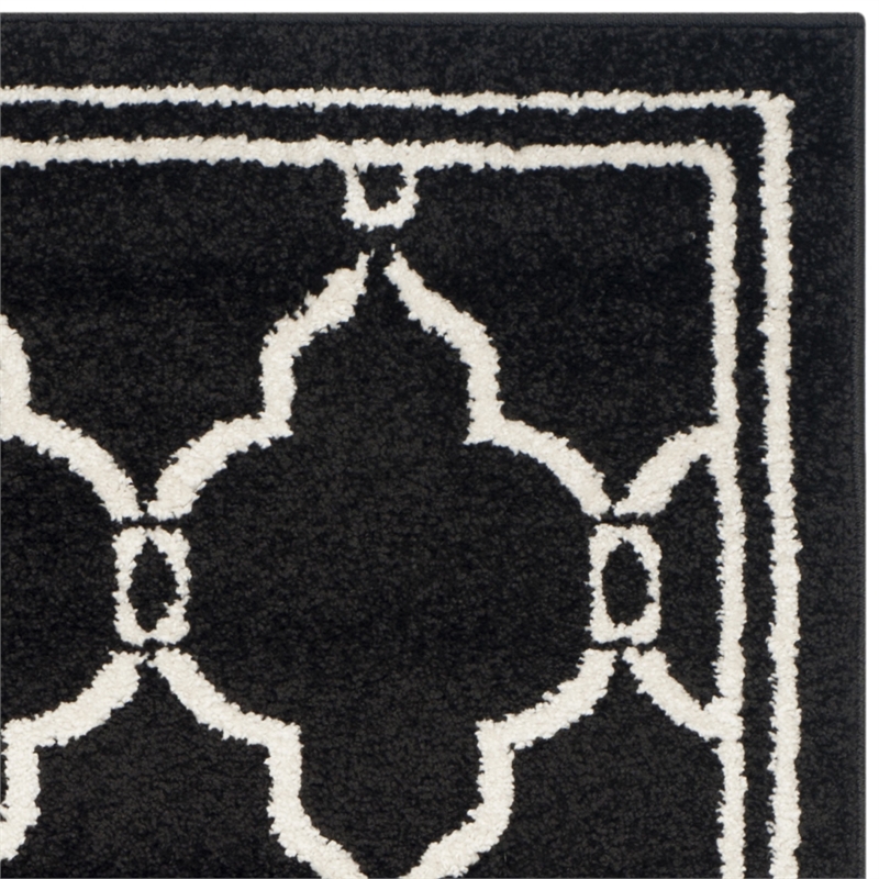 Pemberly Row Polypropylene Anthracite Indoor Outdoor Rug - 3' x 5'