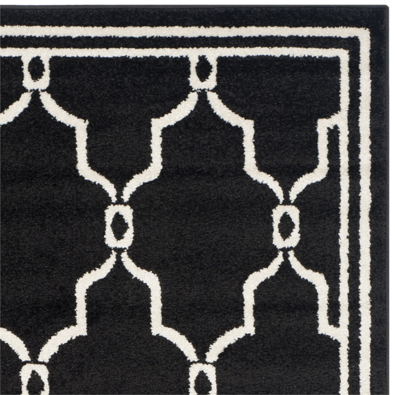 Pemberly Row Polypropylene Anthracite Indoor Outdoor Rug - 5' x 8'