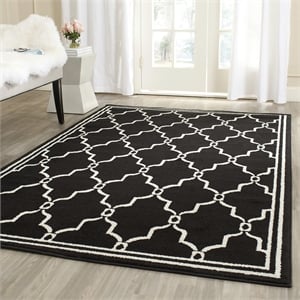 Pemberly Row Polypropylene Anthracite Indoor Outdoor Rug - 8' x 10'