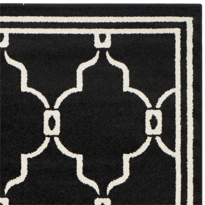 Pemberly Row Polypropylene Anthracite Indoor Outdoor Rug - 8' x 10'