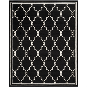 Pemberly Row Polypropylene Anthracite Indoor Outdoor Rug - 9' x 12'