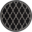 Pemberly Row Polypropylene Anthracite Indoor Outdoor Rug - Round 7'