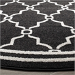 Pemberly Row Polypropylene Anthracite Indoor Outdoor Rug - Round 7'