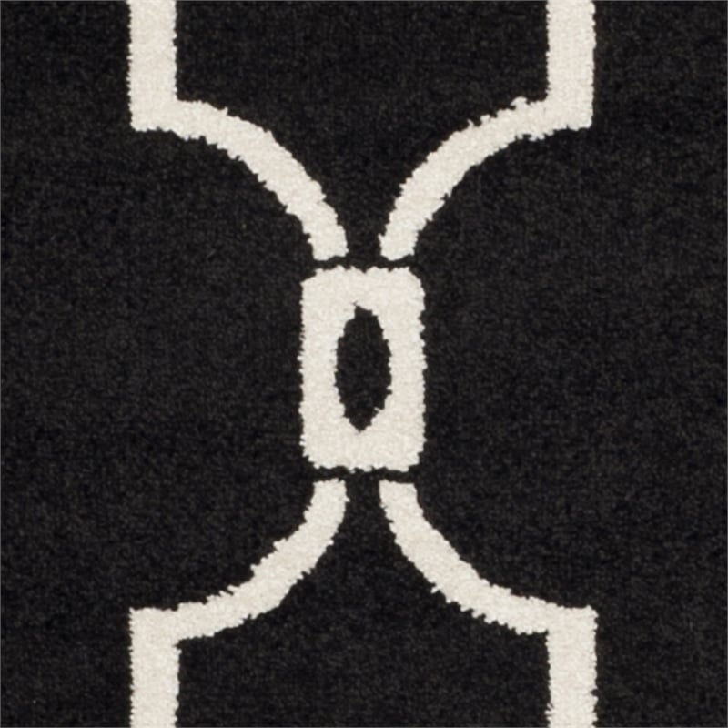 Pemberly Row Polypropylene Anthracite Indoor Outdoor Rug - Round 7'