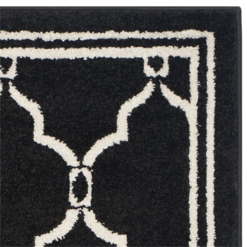 Pemberly Row Polypropylene Anthracite Indoor Outdoor Rug - Runner 2'3