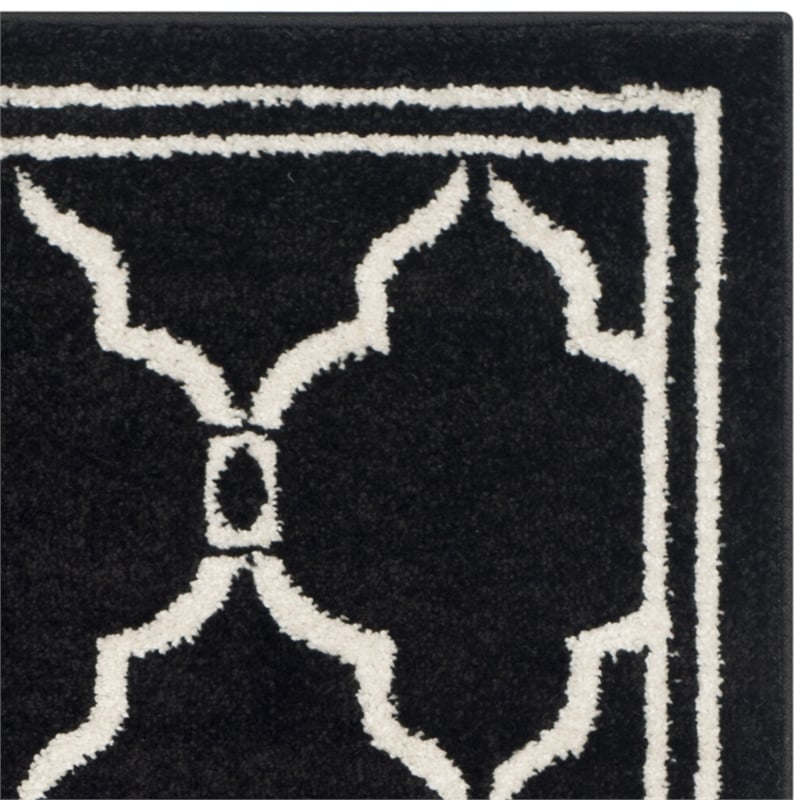 Pemberly Row Polypropylene Anthracite Indoor Outdoor Rug - Runner 2'6