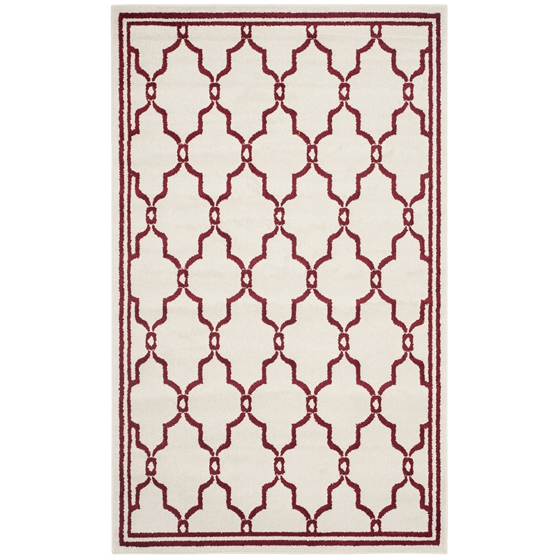 Pemberly Row Polypropylene Ivory Indoor Outdoor Rug - 4' x 6'