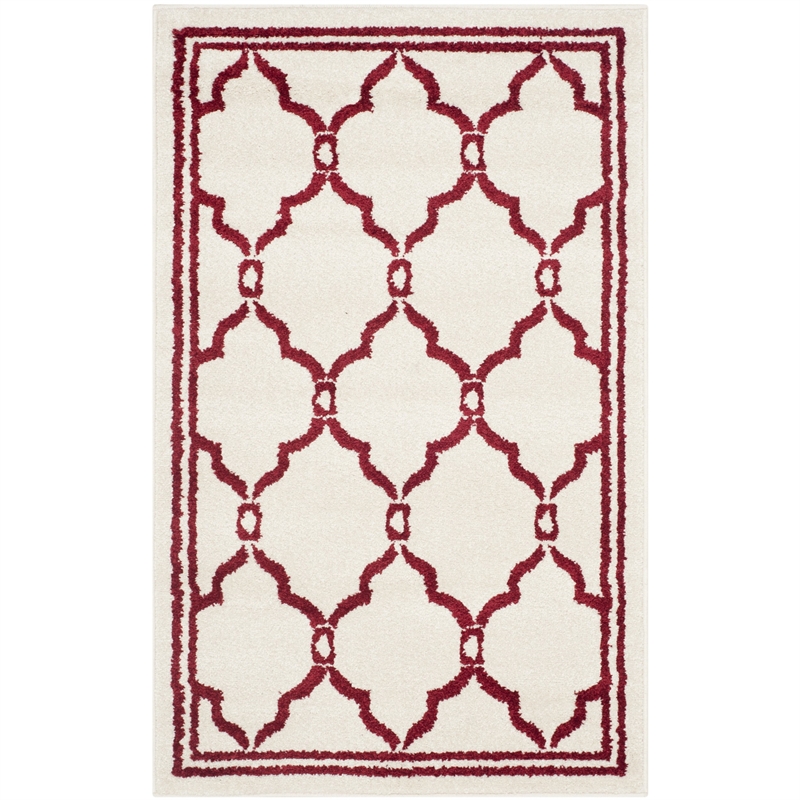 Pemberly Row Polypropylene Ivory Indoor Outdoor Rug - Runner 2'6