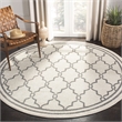 Pemberly Row Polypropylene Ivory Indoor Outdoor Rug - Round 7'
