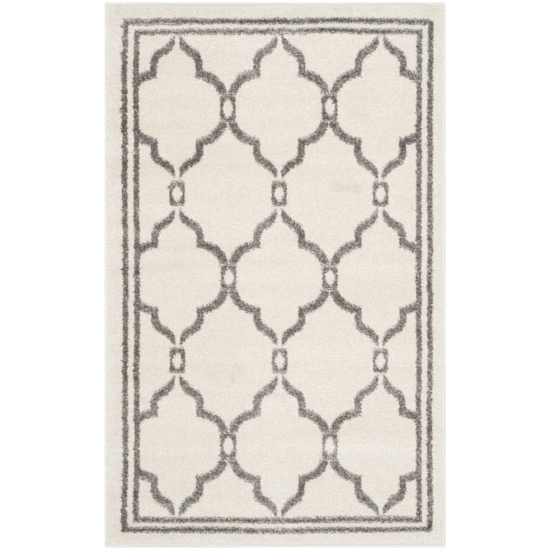 Pemberly Row Polypropylene Ivory Indoor Outdoor Rug - Runner 2'6