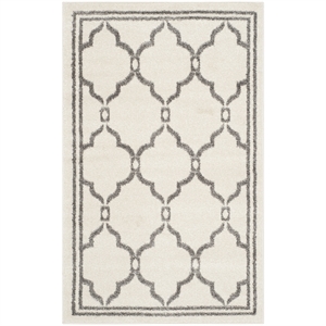 Pemberly Row Polypropylene Ivory Indoor Outdoor Rug - Runner 2'6&quot x 4'