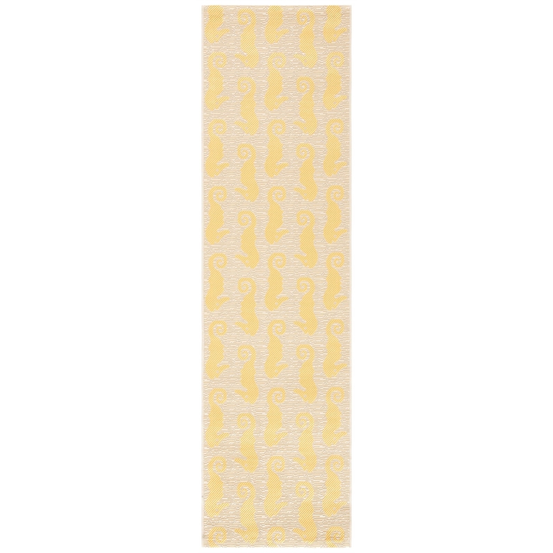 Pemberly Row Beige Indoor Outdoor Runner Rug 2'3