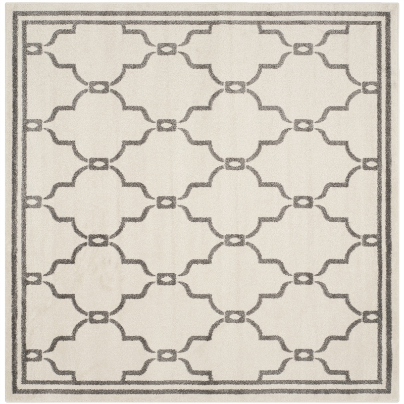 Pemberly Row Polypropylene Ivory Indoor Outdoor Rug - Square 7'