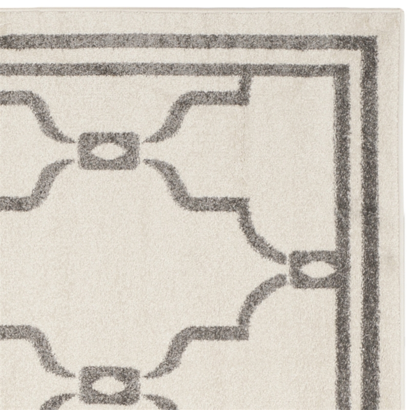 Pemberly Row Polypropylene Ivory Indoor Outdoor Rug - Square 7'