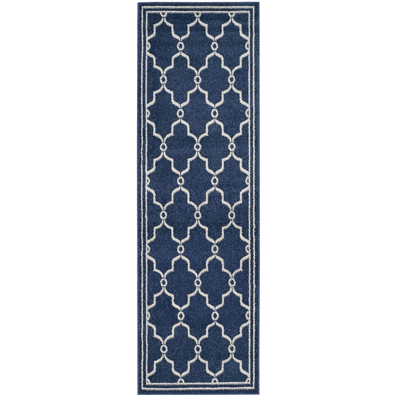 Pemberly Row Polypropylene Navy Indoor Outdoor Rug - 2'3
