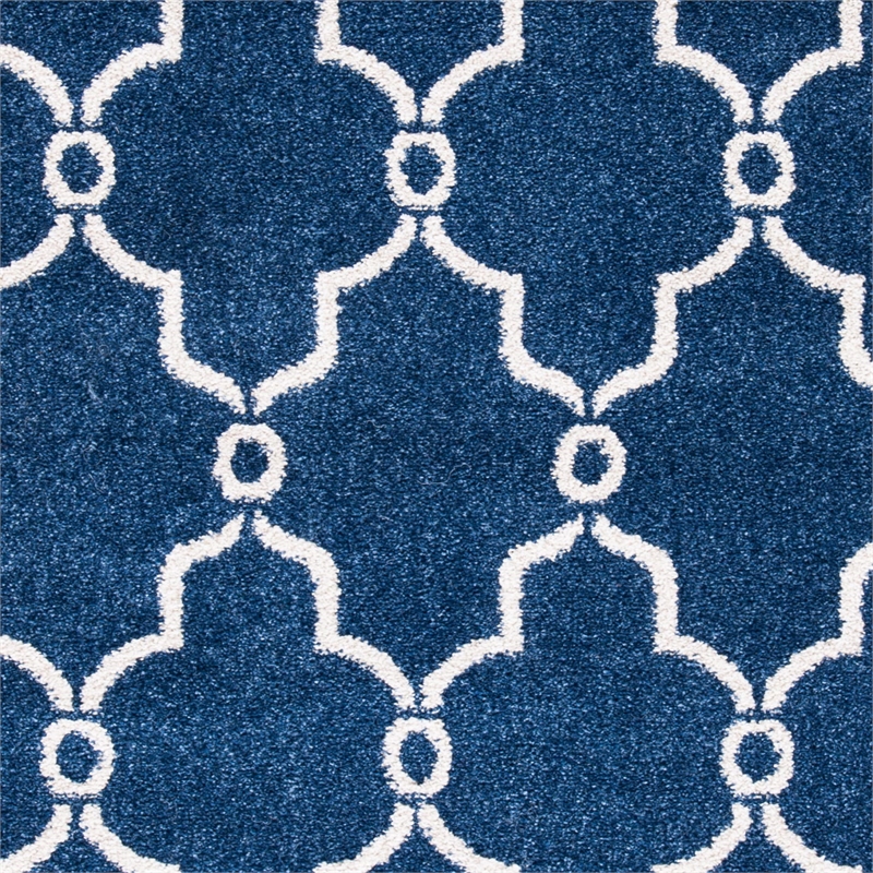 Pemberly Row Polypropylene Navy Indoor Outdoor Rug - 2'6