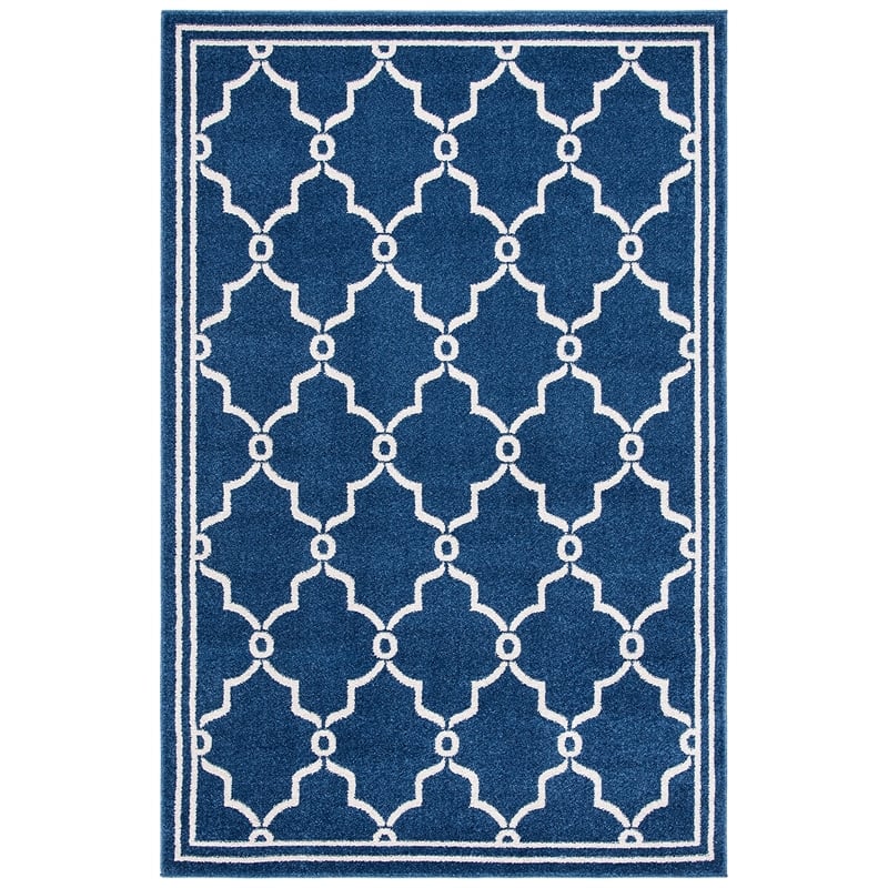 Pemberly Row Polypropylene Navy Indoor Outdoor Rug - 5' x 8'